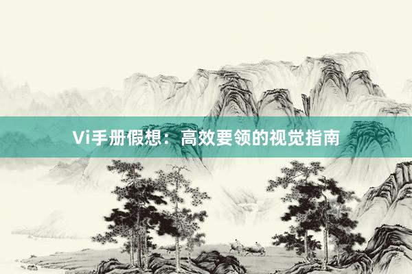 Vi手册假想：高效要领的视觉指南